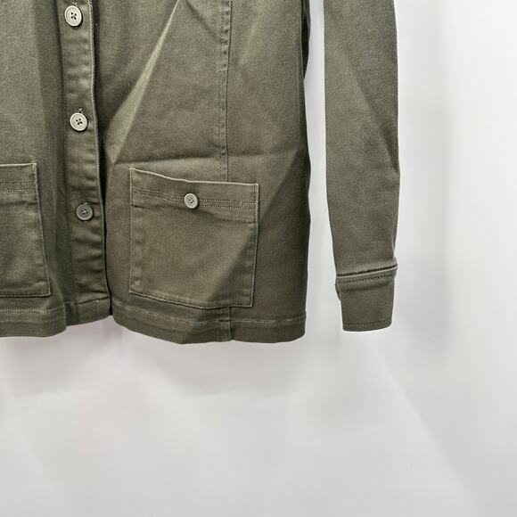 CHICO'S Olive Green Button Up Cargo Jacket // L - Picture 5 of 8